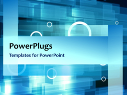 PowerPoint Template - Abstract video template of white circles growing and shrinking over moving blue rectangles.